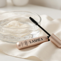 Mascara Tubing Lashéa avec brosse fibres, bol d'eau chaude et coton — le retrait doux du mascara tubing
